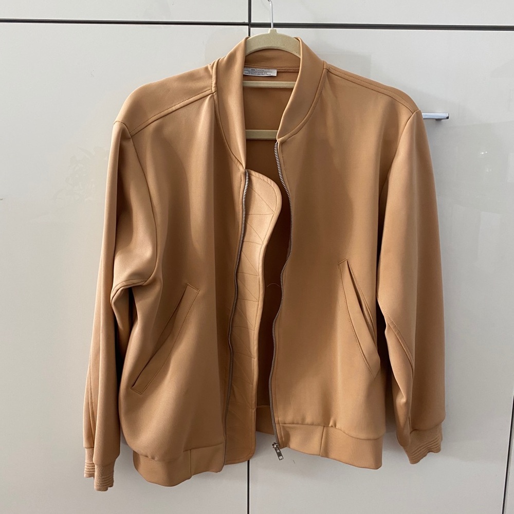 ZARA tan bomber jacket (small)